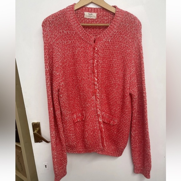 HUSH Basket Stitch Hibiscus Cardigan Jacket XL Fringed Size 14-16 UK - Picture 4 of 8